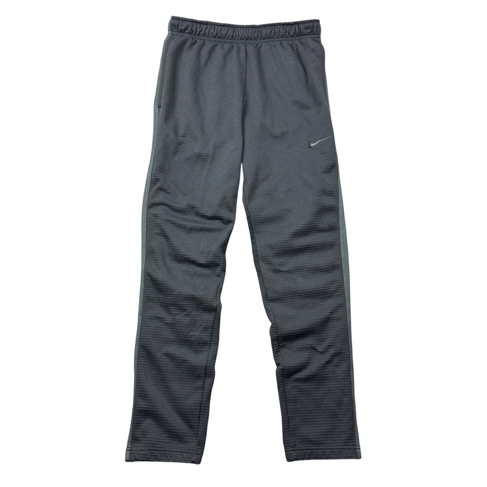 Nike Pro Training Therma-FIT Sweatpants Mens Medium Black Gray Grid Fleece Gym
